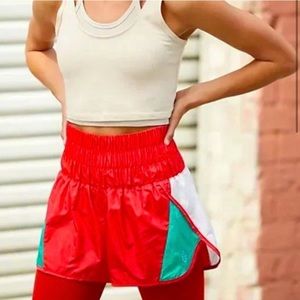Free People Red and Teal Women's Shorts